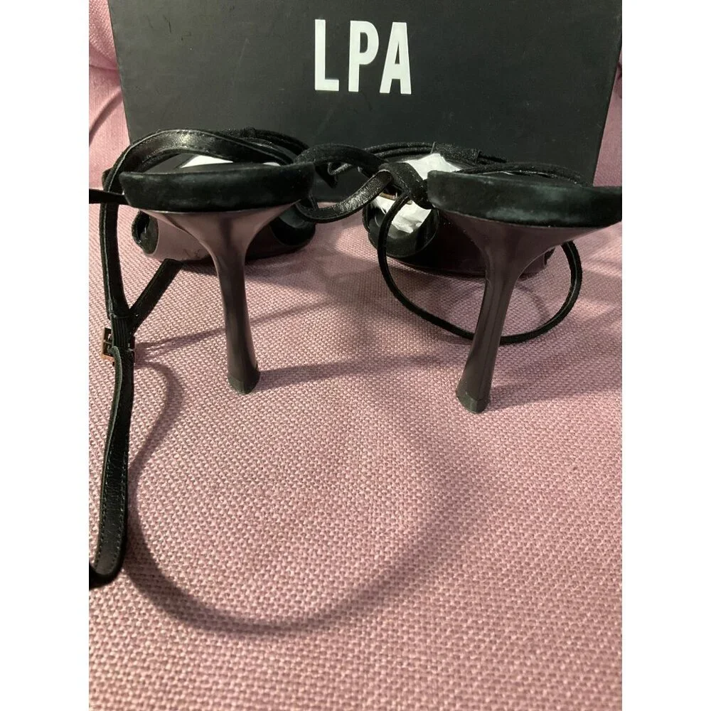 LPA The Bow High Heels in Black 7.5 with box Womens Satin Formal Shoes